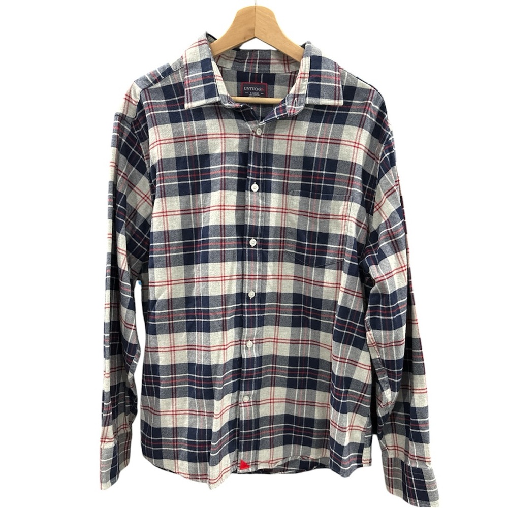 UNTUCKit Men’s Campaneta Flannel Plaid Button-down Shirt Size XL